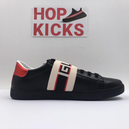 GG White Band Ace Black Sneakers
